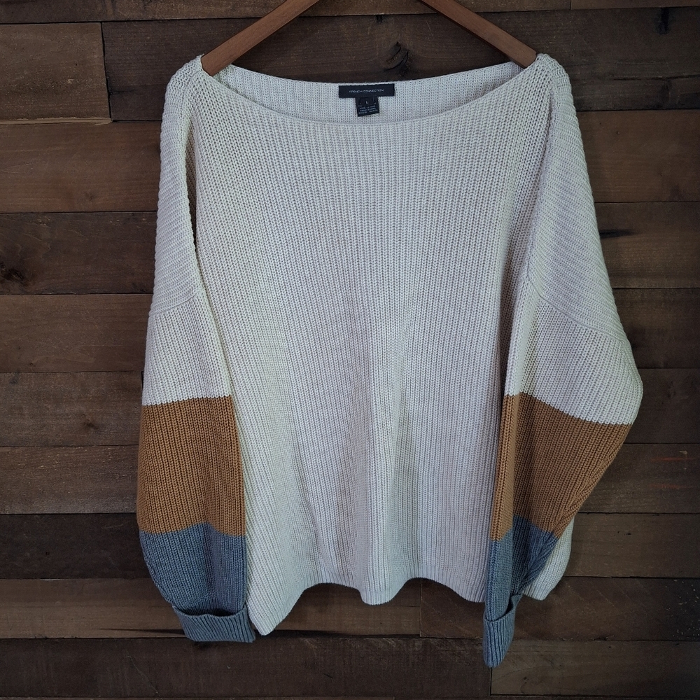French Connection Oversized Blovk Sleeve Sweater SZ Large